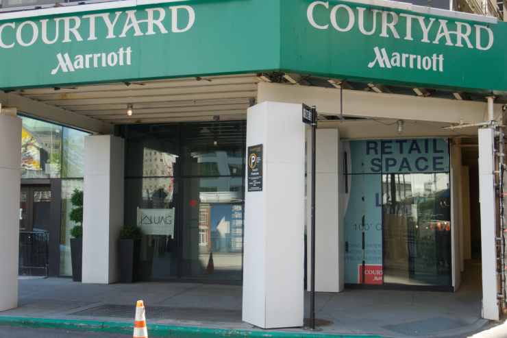 Marriott’s Courtyard Hotel, near the World Trade Center, is one of the Downtown hotels that have closed permanently as a result of the pandemic. Photo: Carl Glassman/Tribeca Trib